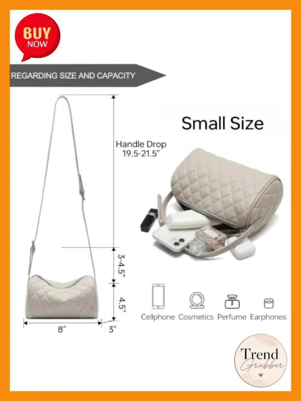 Women's Faux Leather Barrel Hobo Bag Crossbody Adjustable Strap